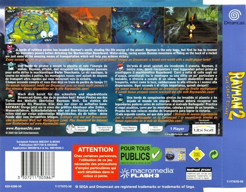 Rayman dreamcast solo - rayman, opera